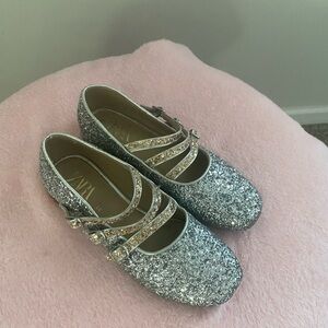 Zara Kids Sparkly Silver Dress Shoes